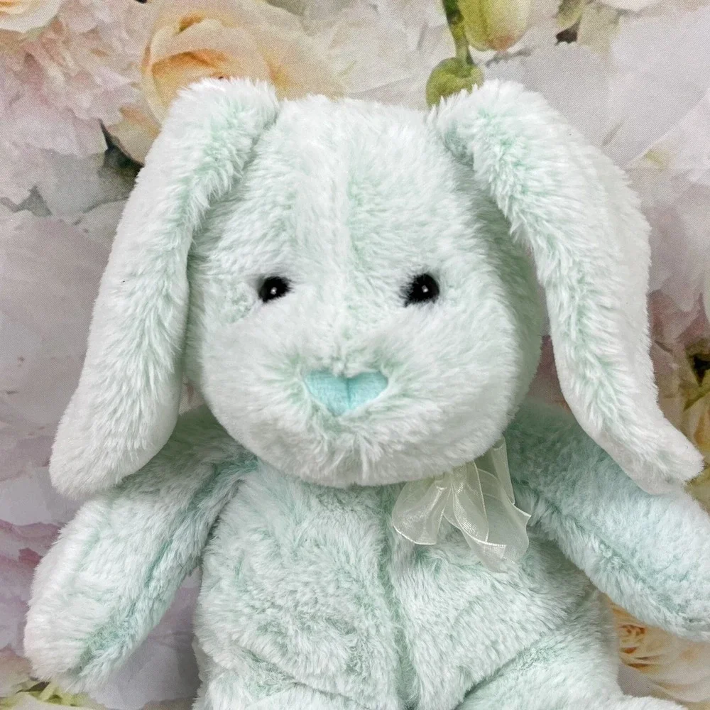 Walmart RABBIT Bunny Mint Green Plush Stuffed Animal Big Ears Embroidered EASTER